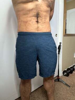 Lululemon T.H.E. Linerless Short 9" Heather Allover Iron Blue True Navy